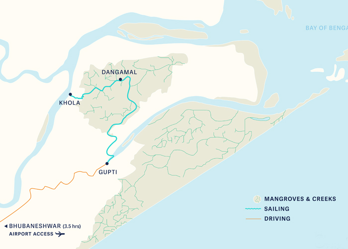 Bhitarkanika Cruise Journey Map