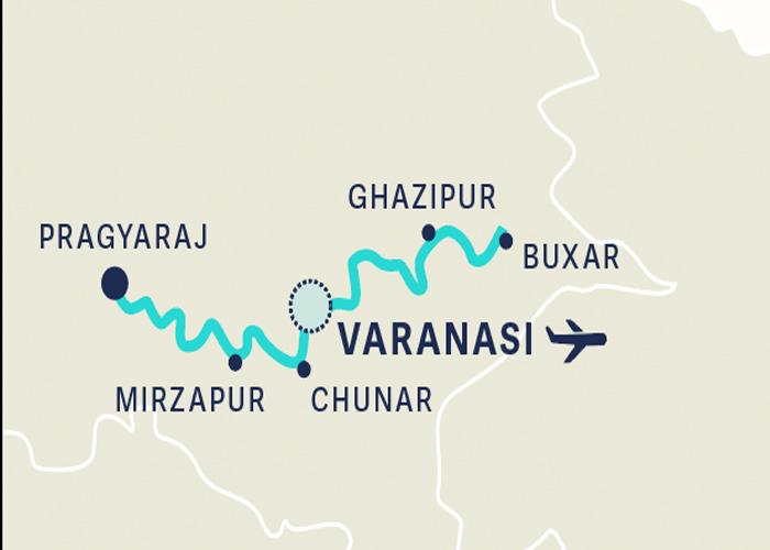 Dev Diwali in Varanasi​ cruise journey map
